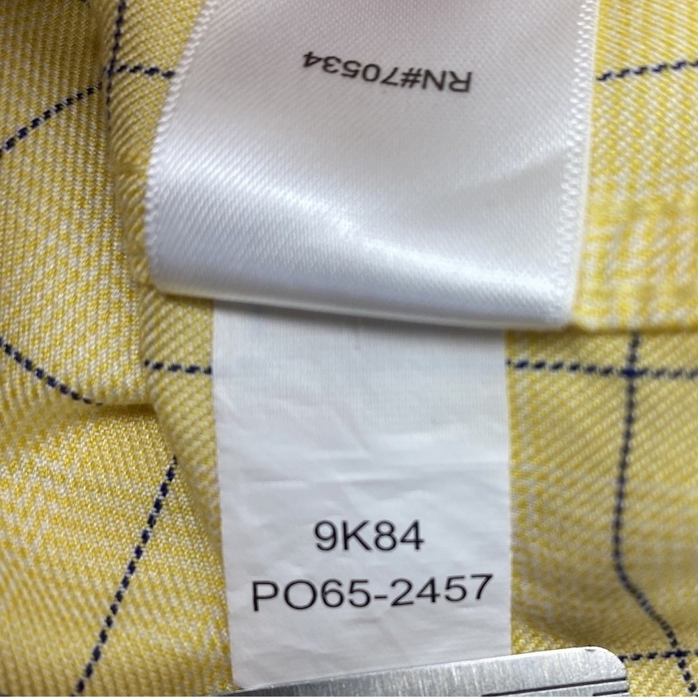 Orvis Button Down Long Sleeve Shirt Yellow/Blue Checked Mens Large - Picture 9 of 11
